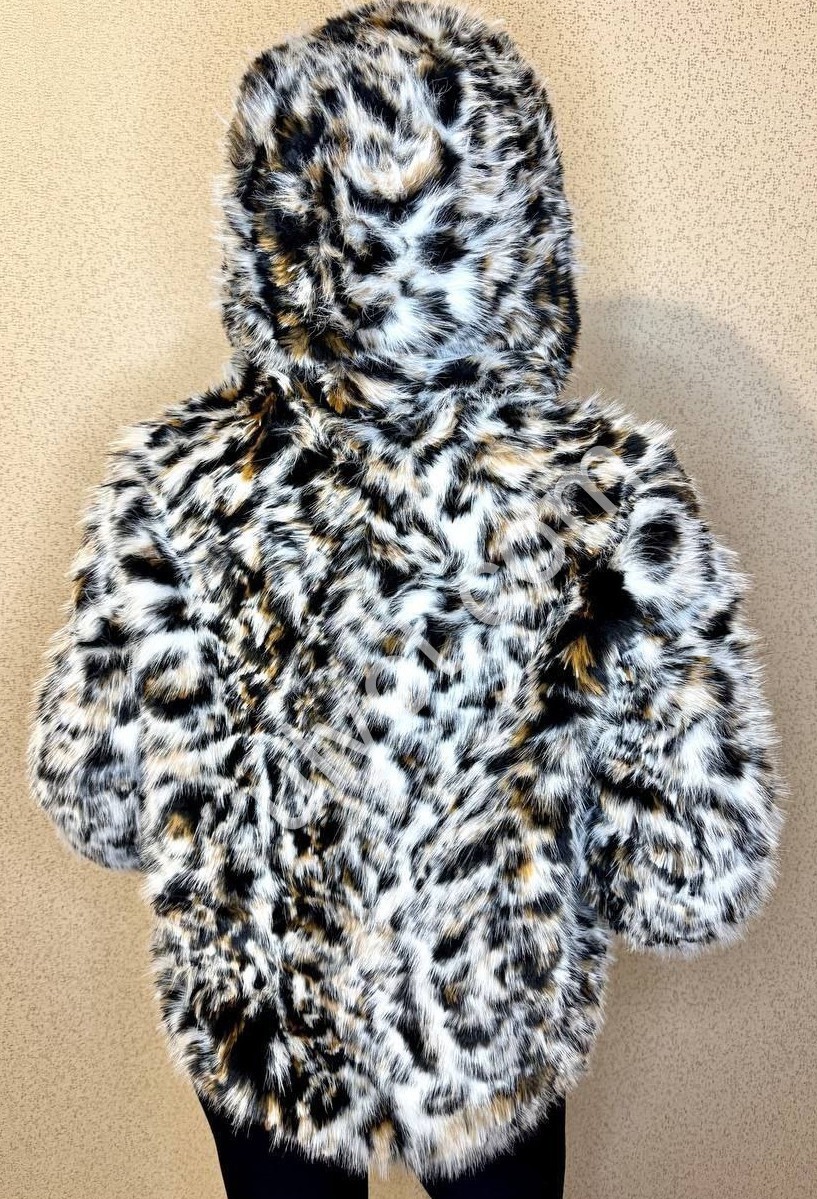 ПОЛУШУБОК (M-XL) БЕЛЫЙ+КОРИЧНЕВЫЙ 