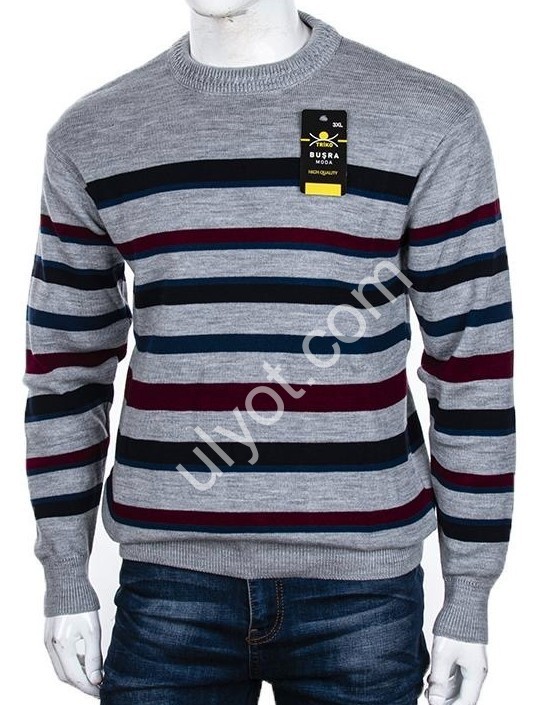 СВИТЕР (3XL-5XL) СЕРЫЙ M914