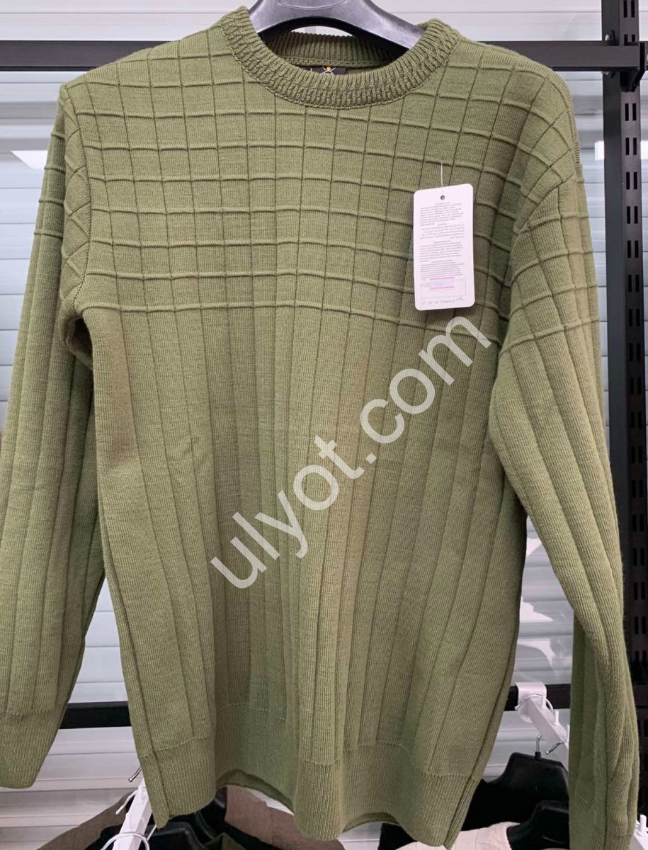 СВИТЕР (L-2XL) ОЛИВКА M964