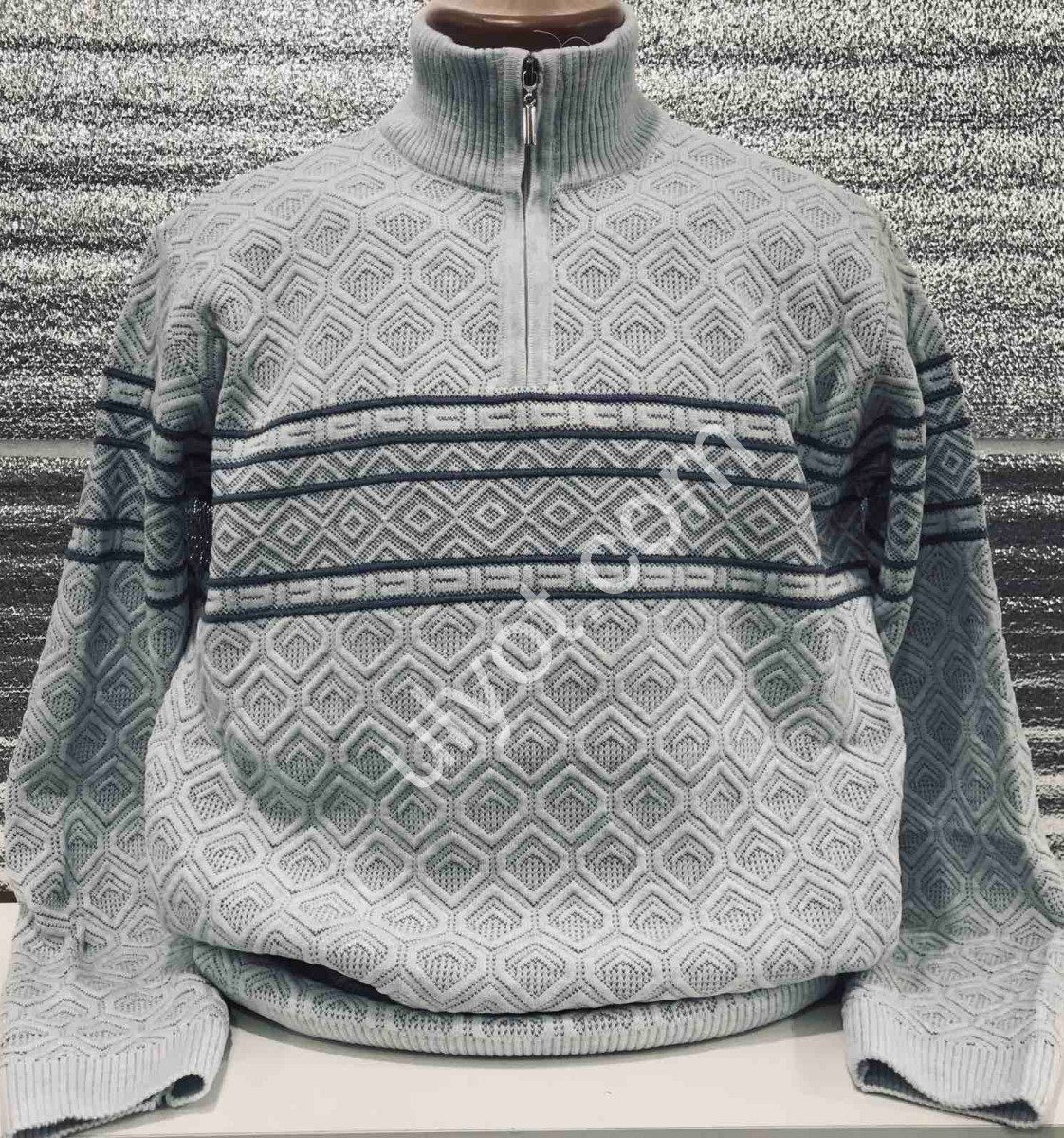 СВИТЕР EVS (L-2XL) СВ.СЕРЫЙ 3005