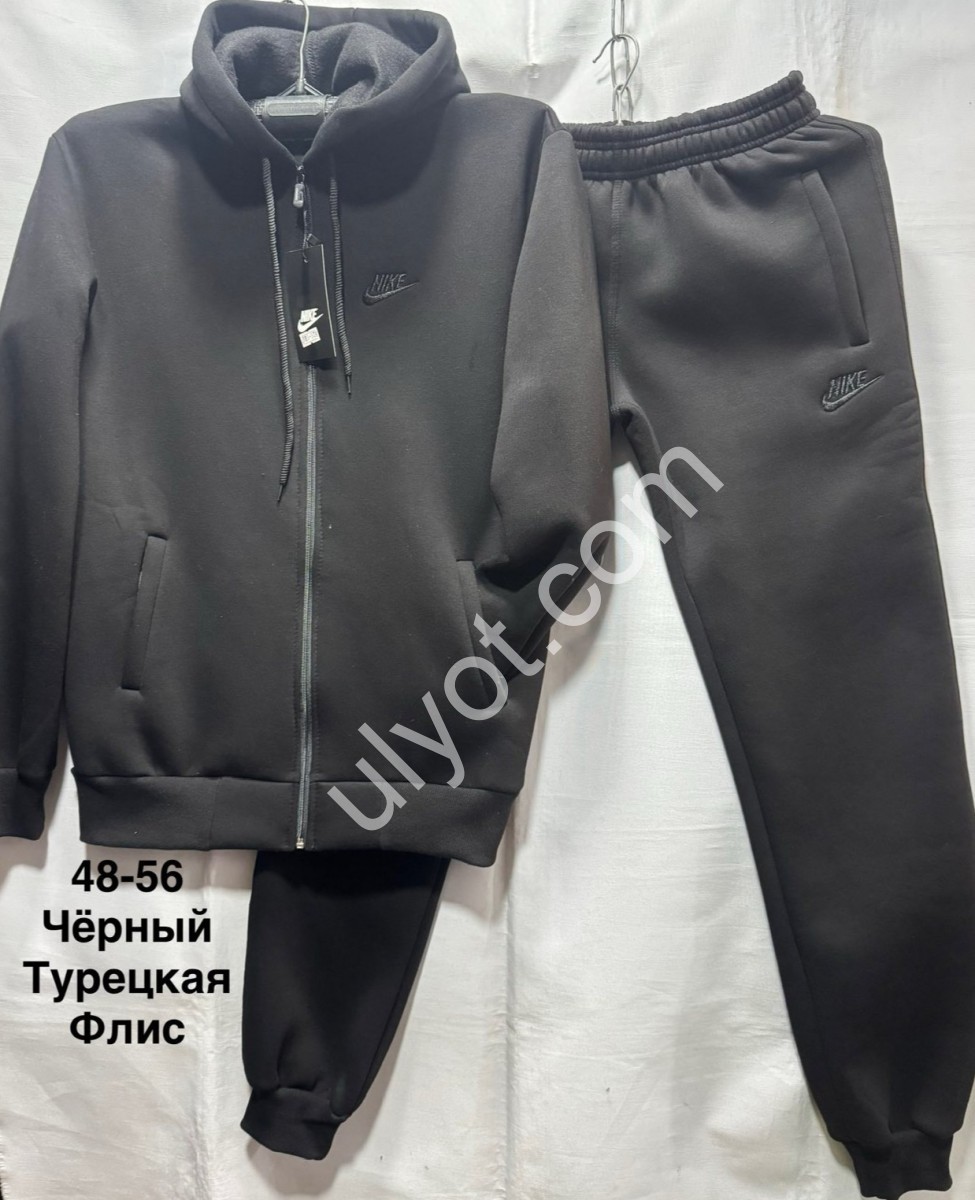 СПОРТ.КОСТЮМ N02 (48-58) ФЛИС МАНЖЕТ ЧЕРНЫЙ 