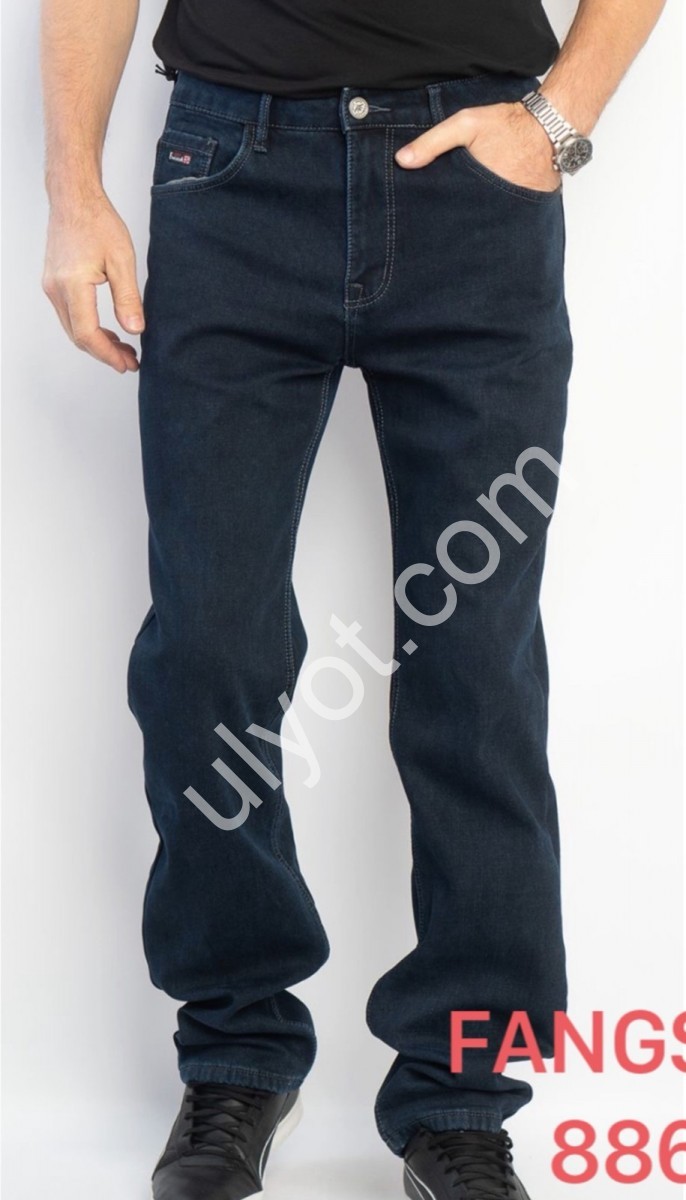 ДЖИНСЫ FANGSIDA (33-37) ФЛИС Т.СИНИЙ 8862