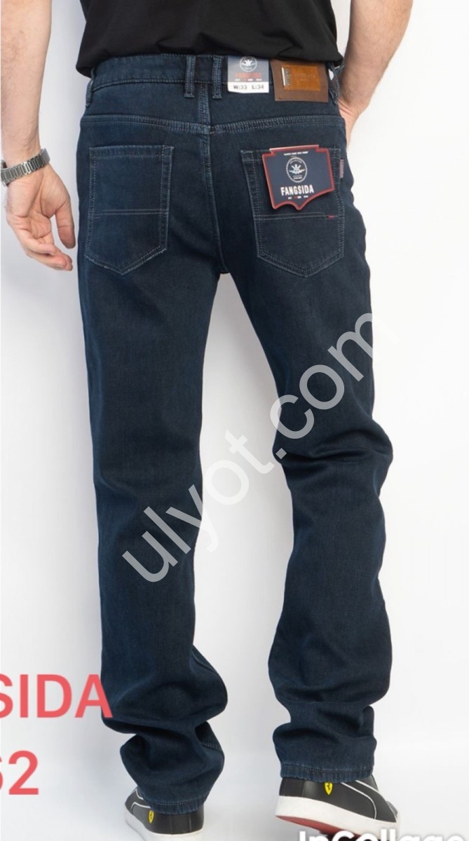 ДЖИНСЫ FANGSIDA (33-37) ФЛИС Т.СИНИЙ 8862