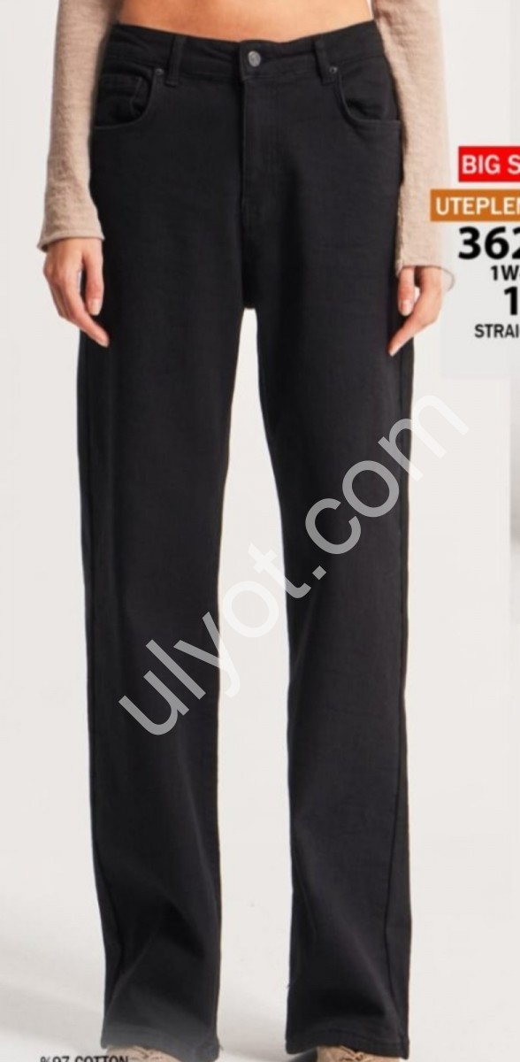 ДЖИНСЫ IT'S BASIC (38-48) БАЙКА ГРАФИТ 3627/1w4/7