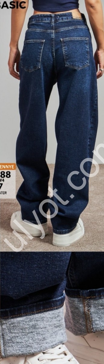 ДЖИНСЫ IT'S BASIC (34-40) БАЙКА Т.СИНИЙ 3588/1w4/7