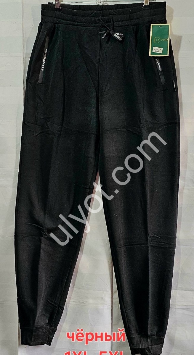 СПОРТ.ШТАНИ (XL-5XL) ФЛІС МАНЖЕТ ЧОРНИЙ 2427