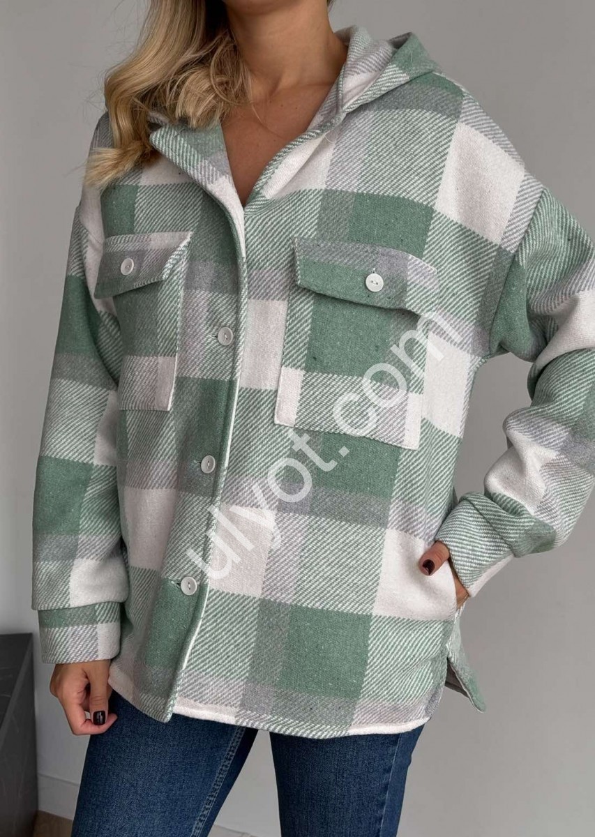 КУРТКА-РУБАШКА (42-48) БЕЛЫЙ+МЯТА 224