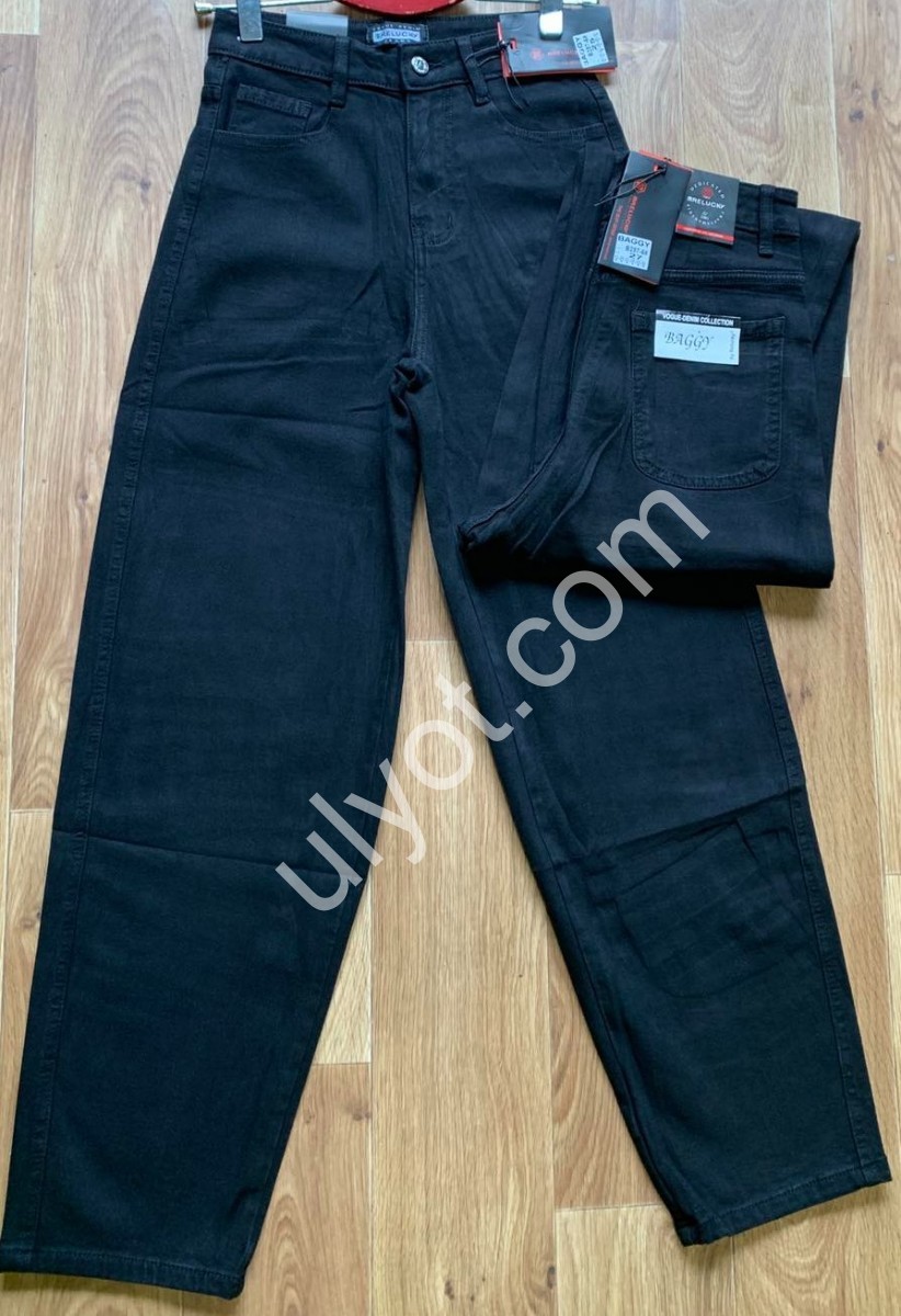 ДЖИНСЫ RELUCKY (25-30) БАЙКА ЧЕРНЫЙ B287-6