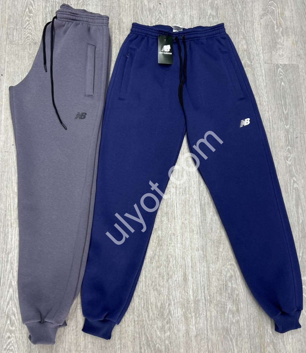 СПОРТ.ШТАНИ NB02 (M-3XL) ФЛІС МАНЖЕТ СІРИЙ 1016