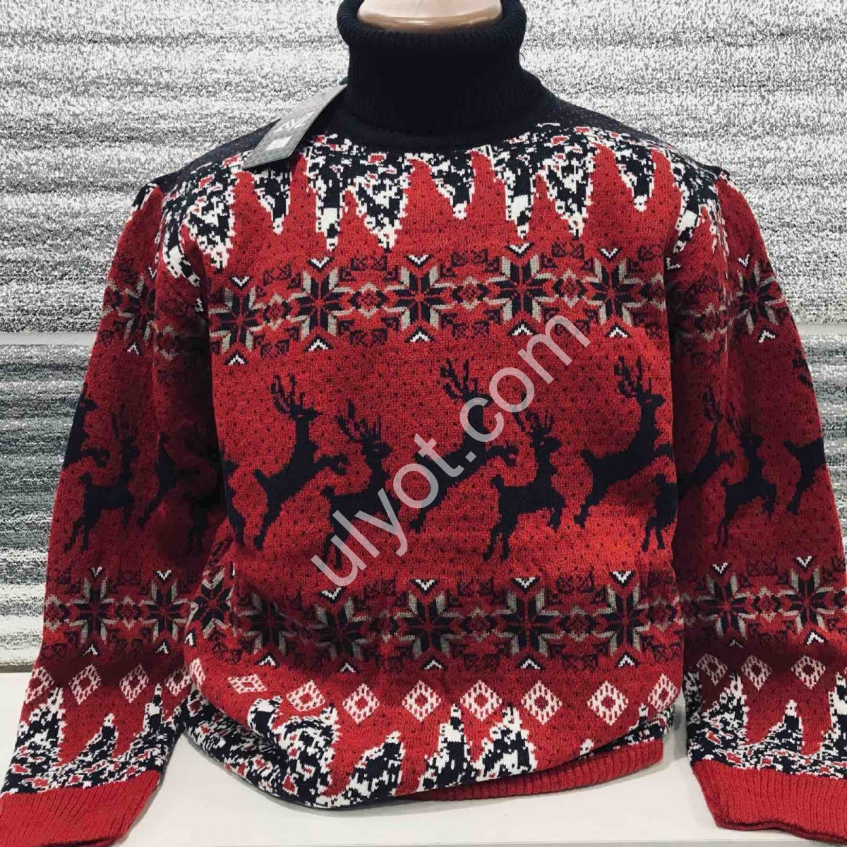 СВІТЕР AYZ (M-XL) ЧЕРВОНИЙ+ЧОРНИЙ ПІДВІР 603