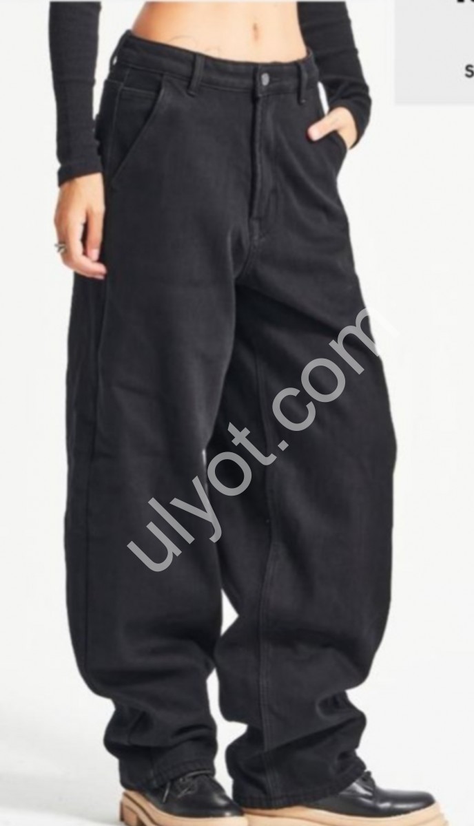 ДЖИНСИ IT'S BASIC (32-46) ЧЕРНЕ хутро 4344/1w5/1