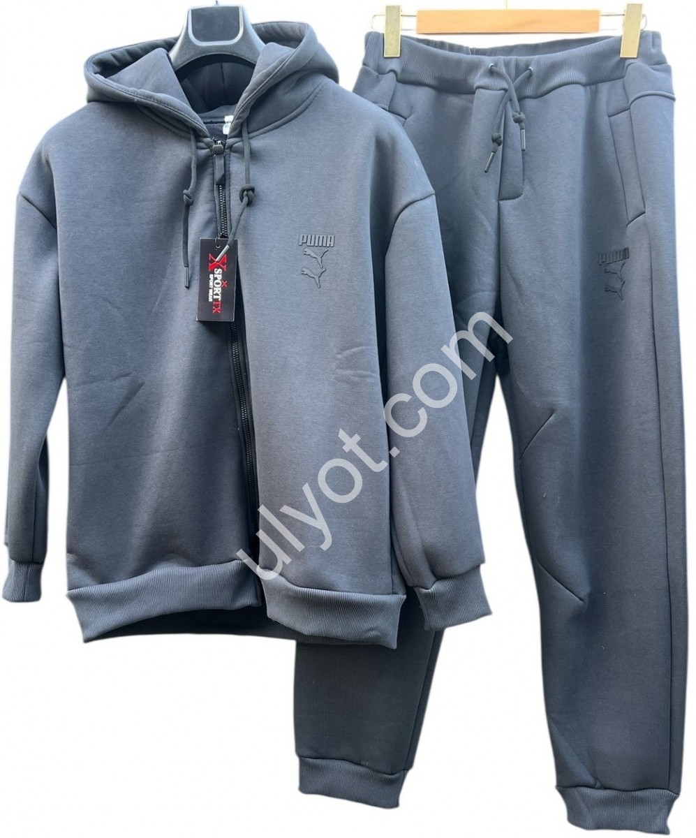 СПОРТ.КОСТЮМ P15 (48-56) ФЛИС МАНЖЕТ ГРАФИТ 