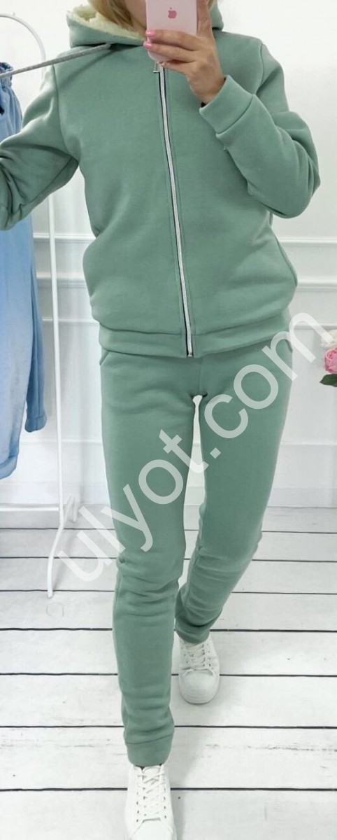 КОСТЮМ (42/44-46/48) ОЛИВКА ОВЧИНА+ФЛИС 2463