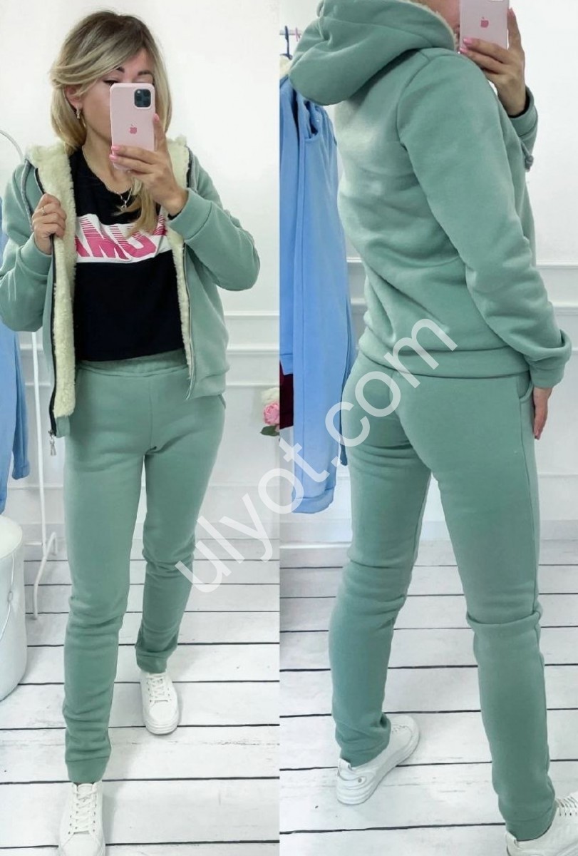 КОСТЮМ (42-48) ОВЧИНА+ФЛИС ОЛИВКА 2526