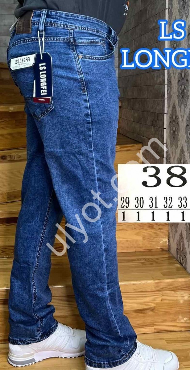 ДЖИНСЫ LONGFEI (29-38) Т.СИНИЙ 384