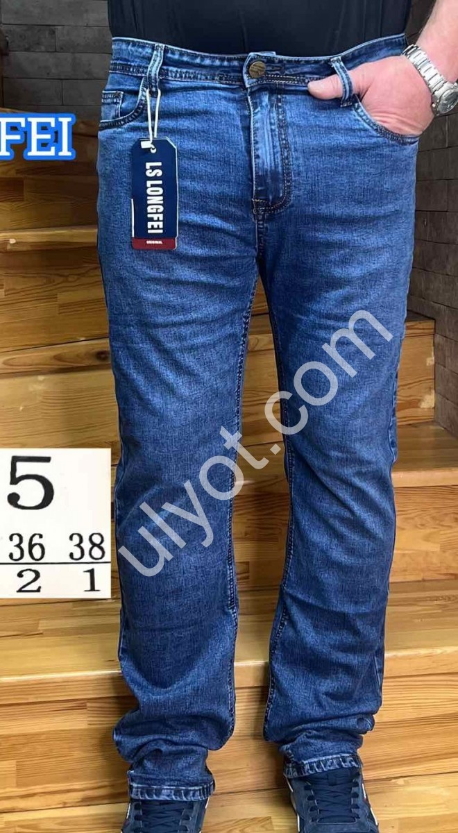 ДЖИНСЫ LONGFEI (32-38) Т.СИНИЙ 385