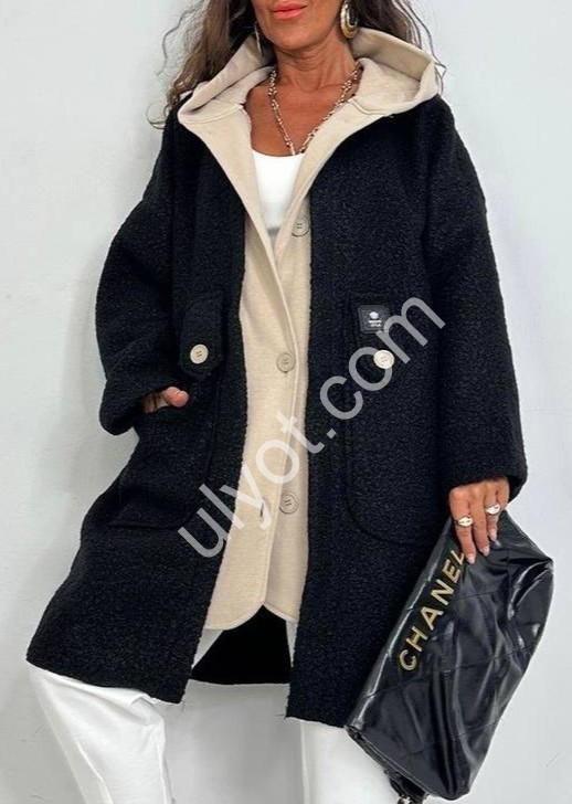 КАРДИГАН (50-62) БАРАШОК ЧОРНИЙ+БІЖ 217