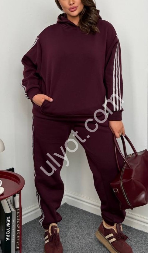 КОСТЮМ (50-62) ФЛІС МАНЖЕТ БОРДО 220