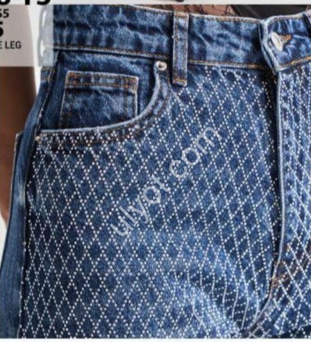 Фото 2 ДЖИНСИ IT'S BASIC (34-40) СТРАЗИ БЛАКИТНИЙ 2478-т3/2s5/5