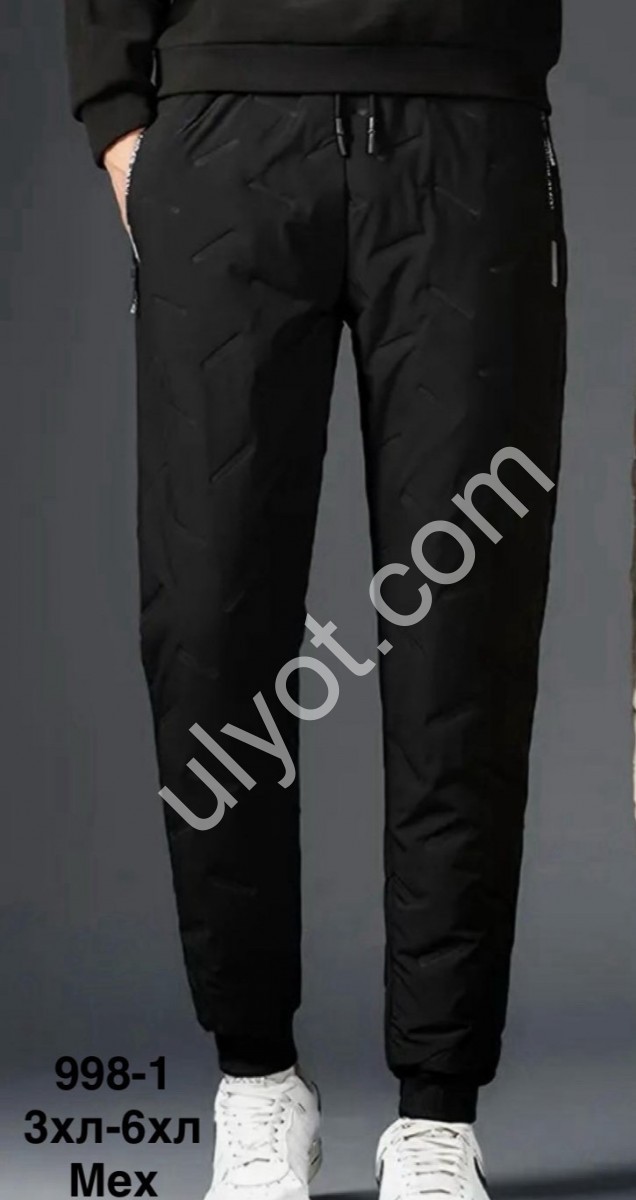 ШТАНЫ (3XL-6XL) МЕХ МАНЖЕТ ЧЕРНЫЙ 998-1