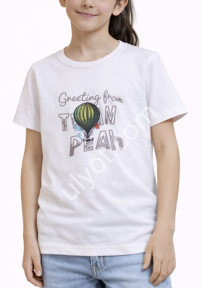 ФУТБОЛКА  (11-16 ЛЕТ) ШАР БЕЛЫЙ 