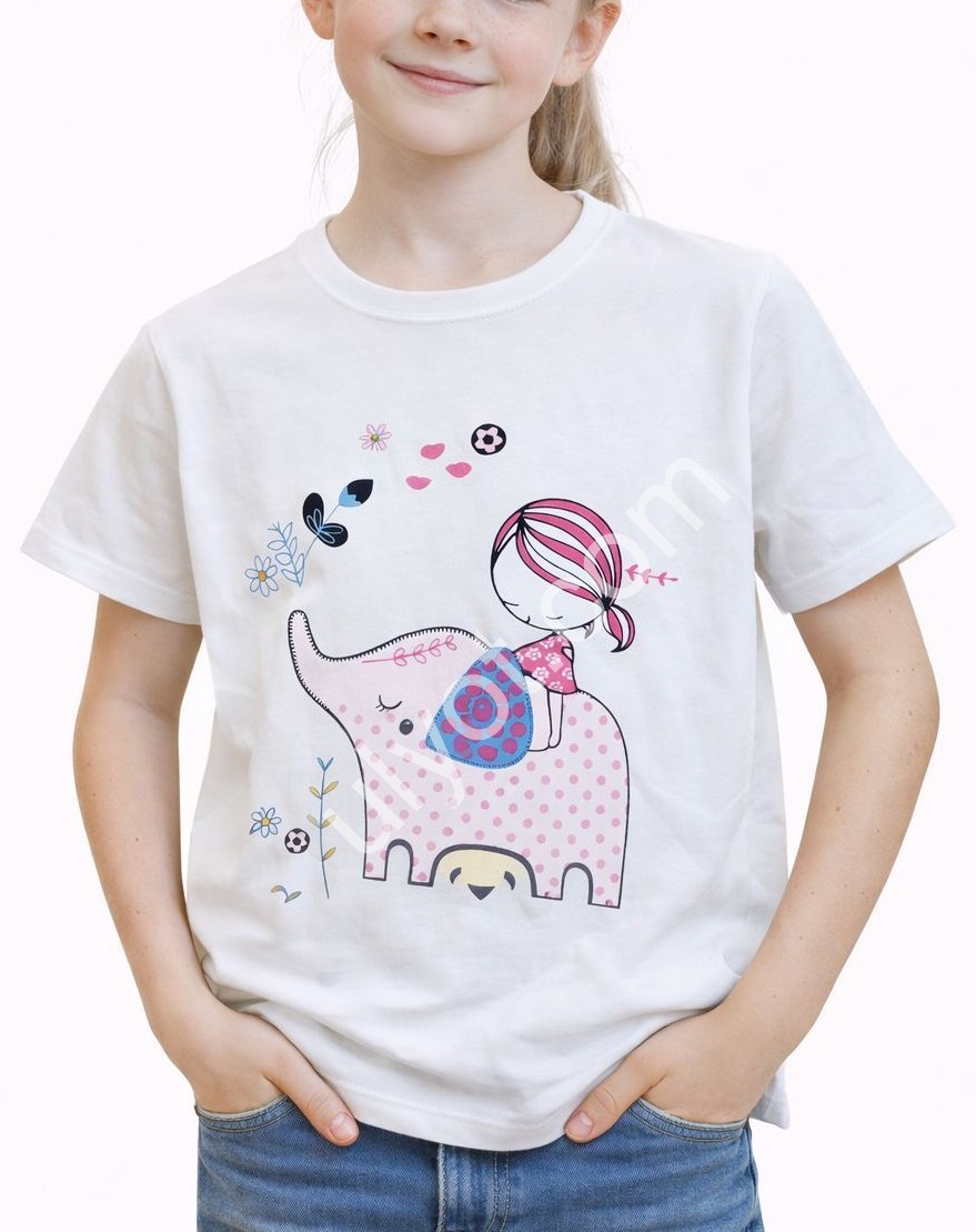 ФУТБОЛКА (7-12 РОКІВ) СЛОН БІЛИЙ