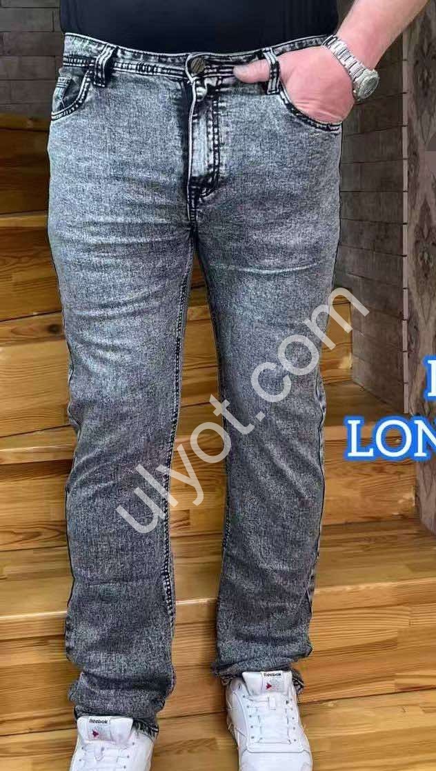 ДЖИНСЫ LONGFEI (32-40) СЕРЫЙ 303B