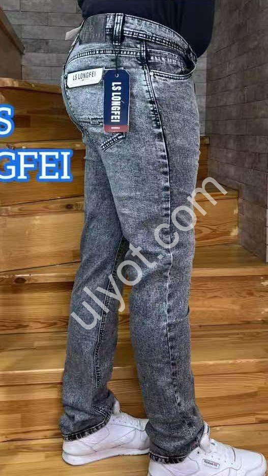 ДЖИНСЫ LONGFEI (32-40) СЕРЫЙ 303B