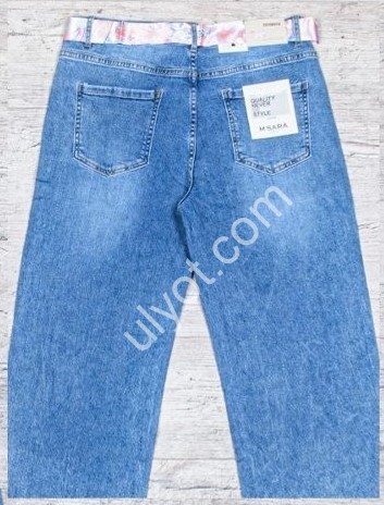 ДЖИНСЫ M.SARA (L-4XL) СТРАЗЫ СИНИЙ 217-4B