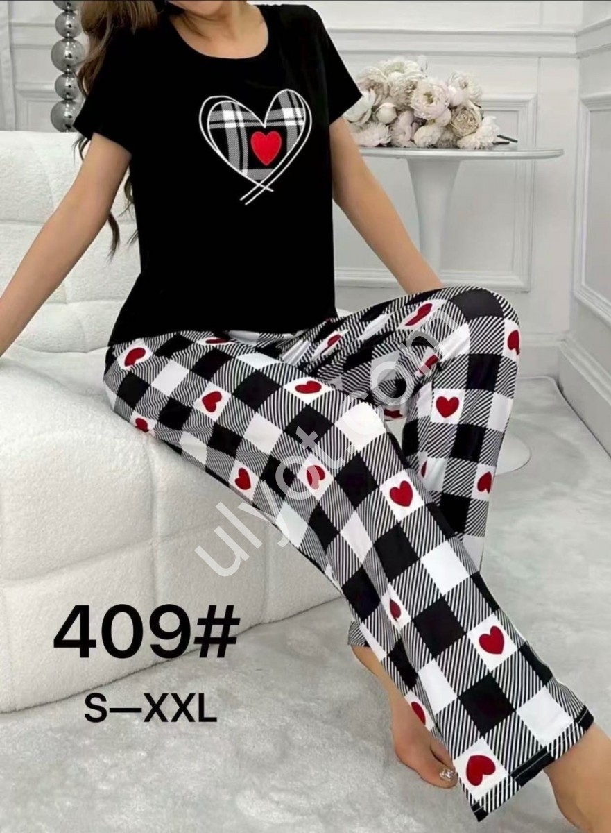ПИЖАМА (S-2XL) ЧЕРНЫЙ 409