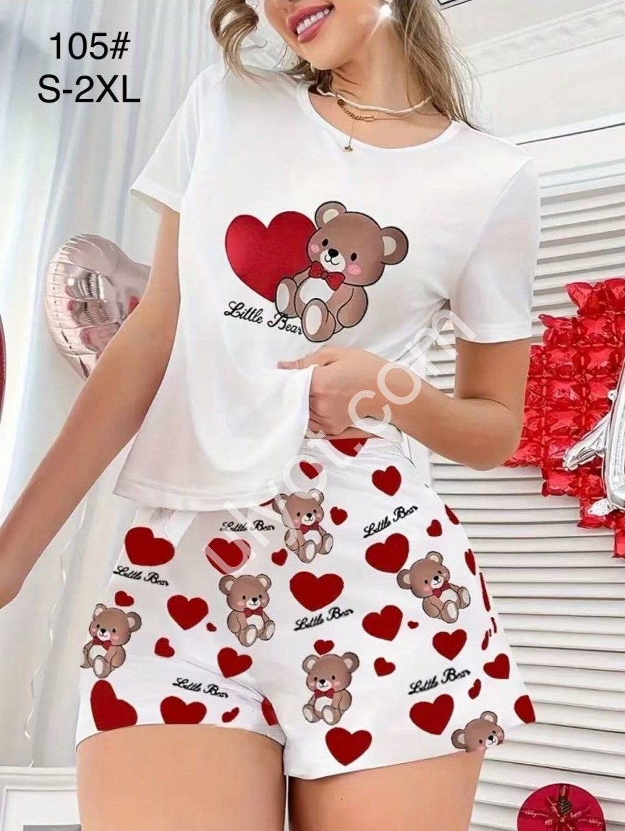 ПІЖАМА (S-2XL) БІЛИЙ 105