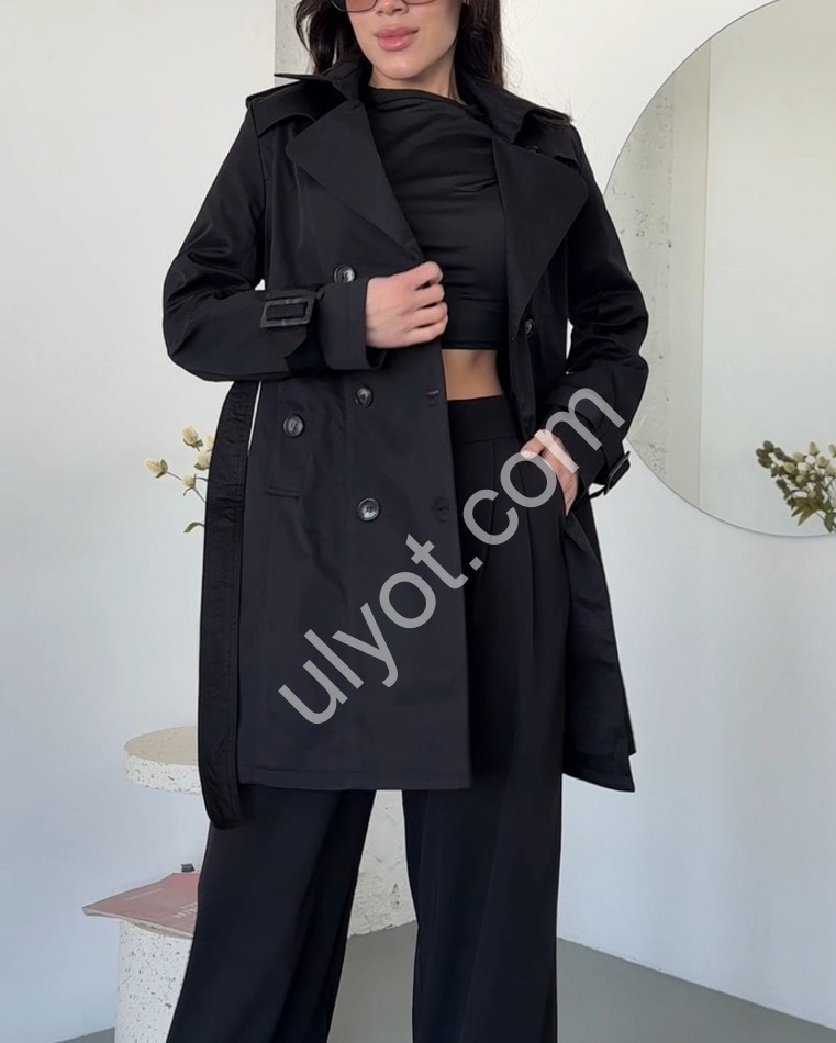 ТРЕНЧ (SL) ЧОРНИЙ 8887