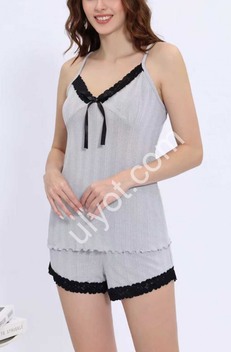 ПИЖАМА (M-3XL) СЕРЫЙ 70404