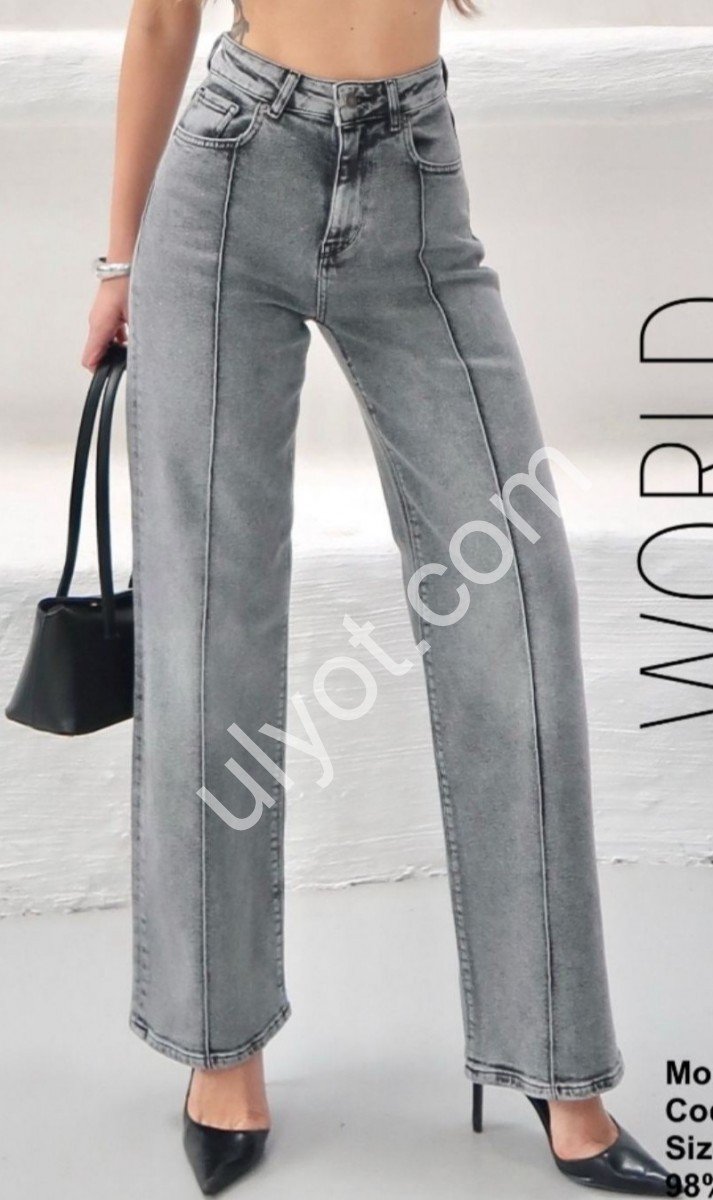 ДЖИНСЫ ZEO BASIC (34-42) СЕРЫЙ 5276