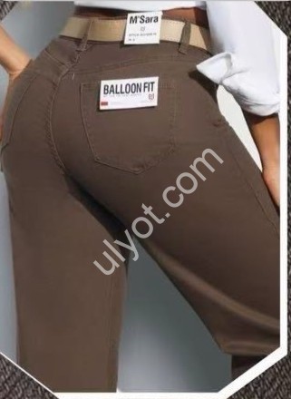 ДЖИНСЫ M.SARA (XS-XL) КОРИЧНЕВЫЙ 1698-16