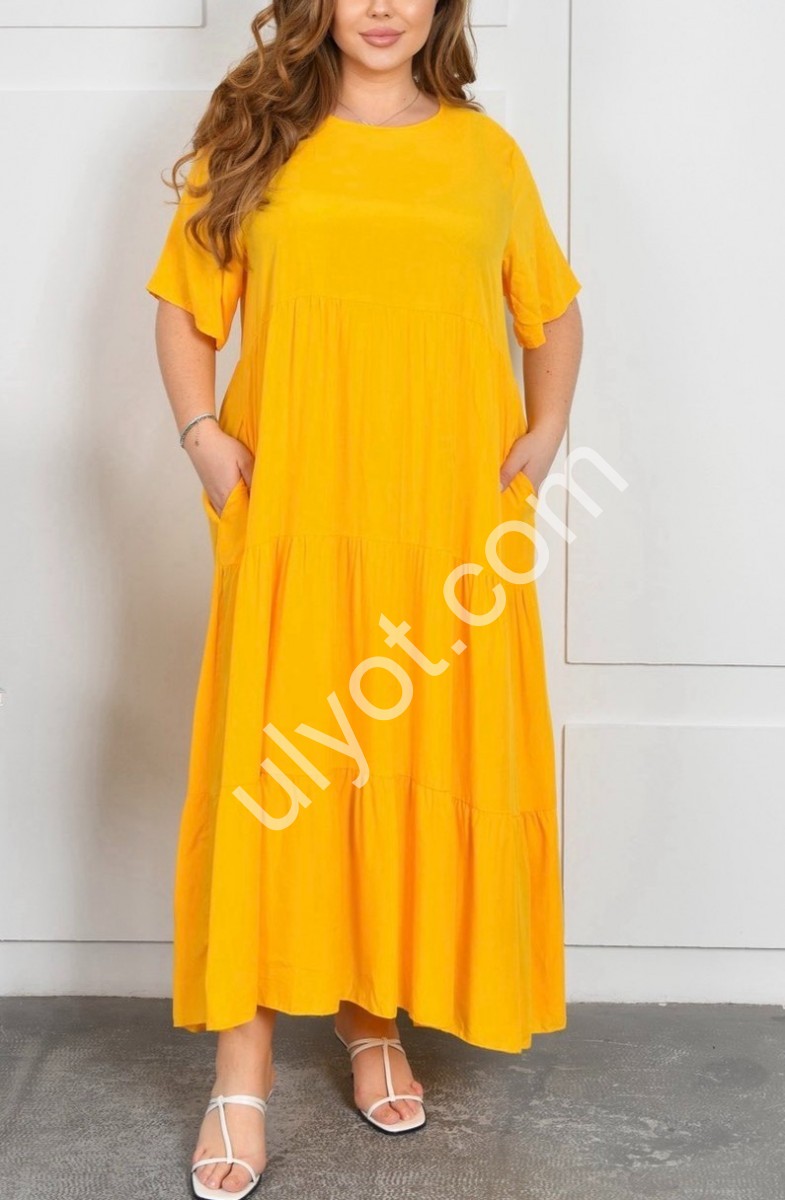 СУКНЯ (2XL-4XL) ЖОВТИЙ A09