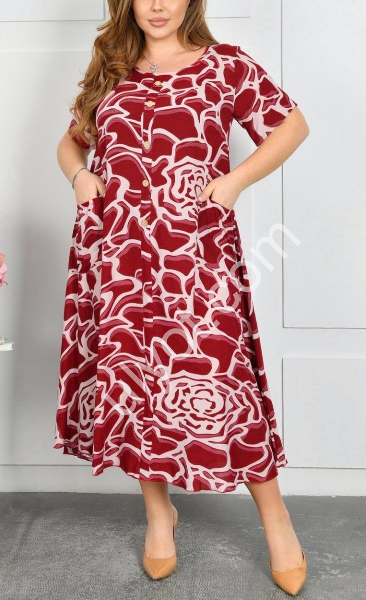 ПЛАТЬЕ (2XL-4XL) БОРДО A8-2