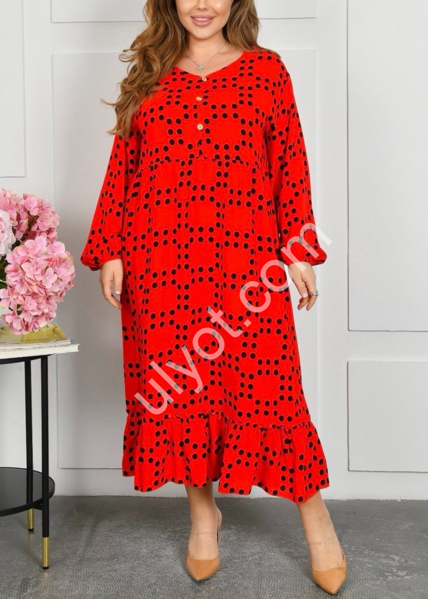 ПЛАТЬЕ (2XL-4XL) КРАСНЫЙ A2-1