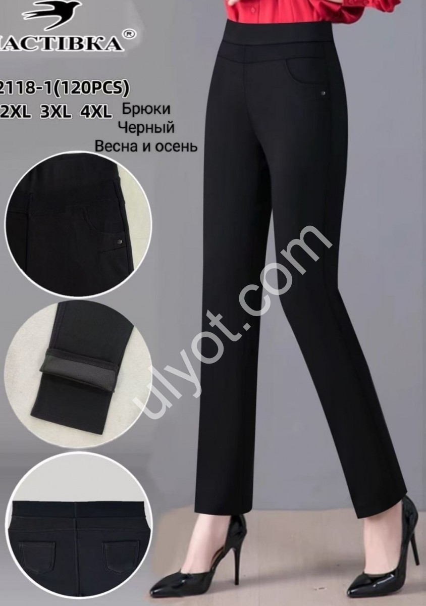 ШТАНИ (2XL-4XL) ЧОРНИЙ 2118-1