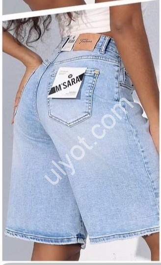 БЕРМУДЫ M.SARA (XS-XL) ГОЛУБОЙ 6519-6