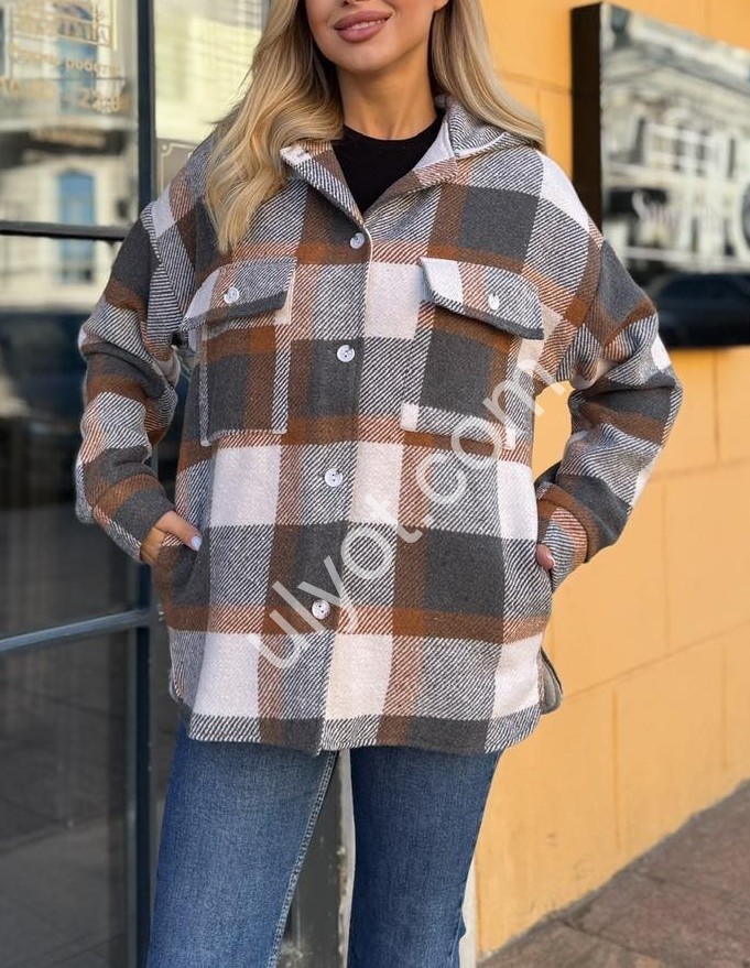 КУРТКА-РУБАШКА (42-48) ГРАФИТ+КОРИЧНЕВЫЙ 224