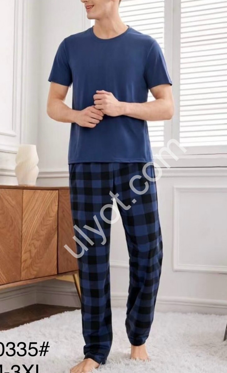 ПИЖАМА (M-3XL) СИНИЙ 70335