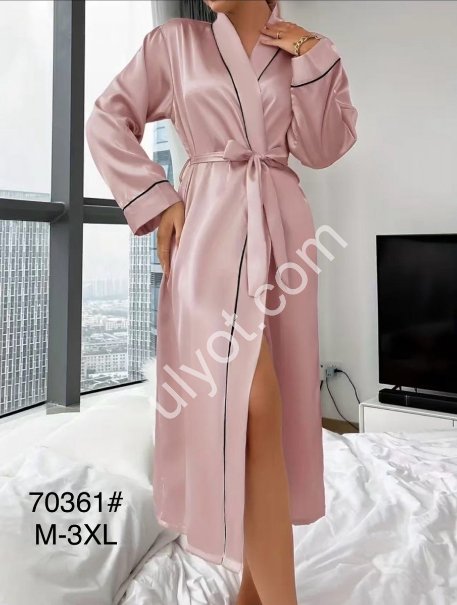 ХАЛАТ (M-3XL) СВ.РОЗОВЫЙ 70361