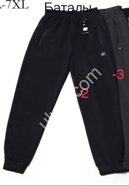 СПОРТ.ШТАНЫ (3XL-7XL) МАНЖЕТ ЧЕРНЫЙ 73051-1