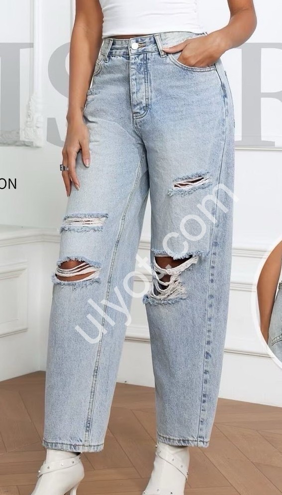 ДЖИНСЫ M.SARA (XS-XL) ГОЛУБОЙ 1712-H