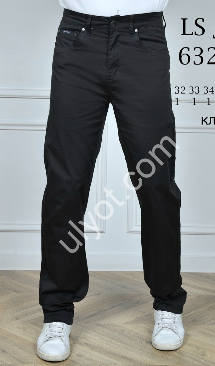 БРЮКИ LS JEANS (32-40) ЧЕРНЫЙ 6325B
