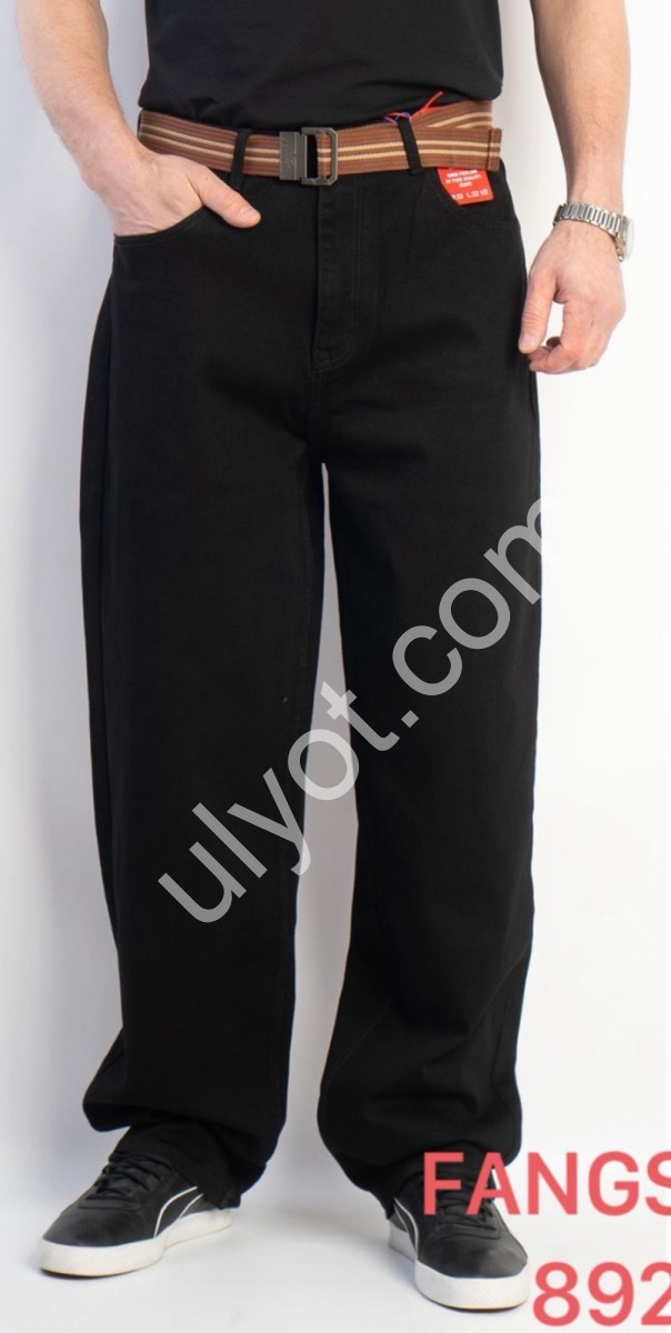 ДЖИНСЫ FANGSIDA (29-34) ЧЕРНЫЙ 8921