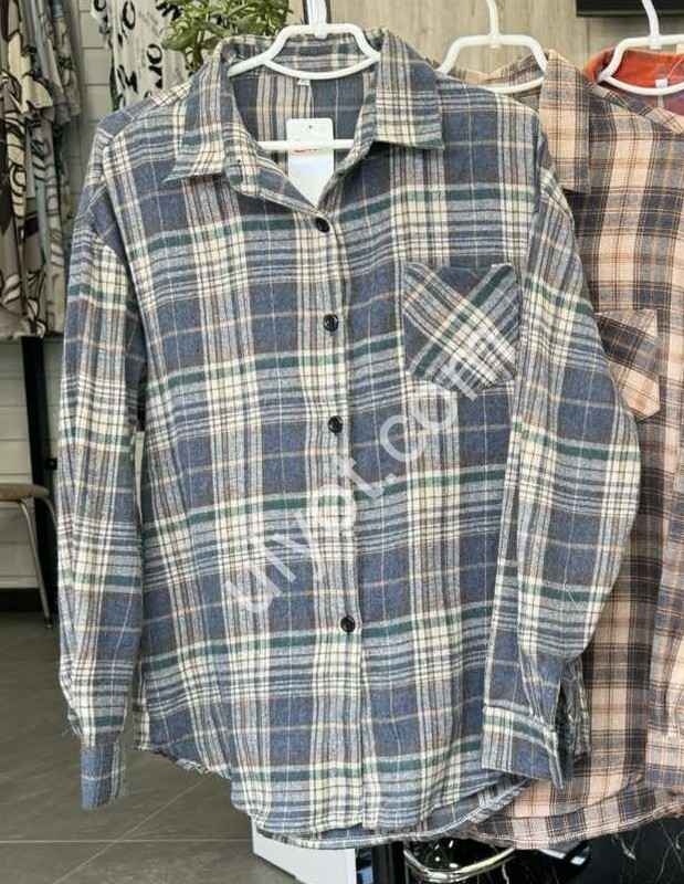 РУБАШКА (XL-4XL) ГОЛУБОЙ+СИНИЙ 7762