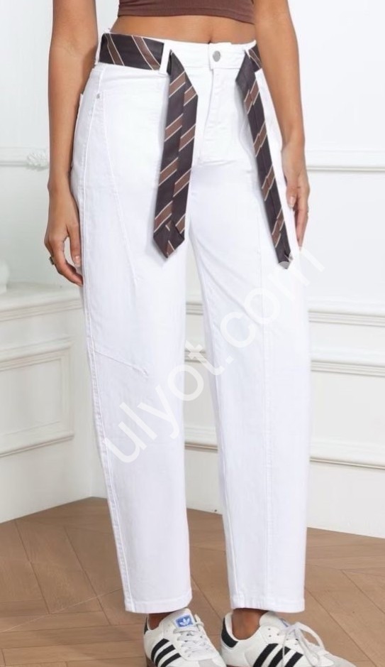 ДЖИНСЫ M.SARA (XS-XL) БЕЛЫЙ 1669-12