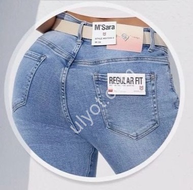 ДЖИНСЫ M.SARA (30-36) СИНИЙ 7559-5